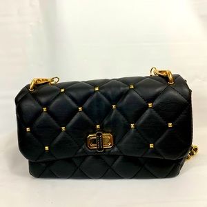Badgley Mischka crossbody with Square Studs Black